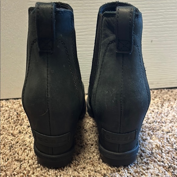 Sorel wedge Women's Black Ankle Boots size 8 - Picture 4 of 5